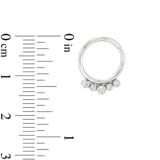 Titanium Crystal Five Stone Cartilage Hoop - 16G 3/8"