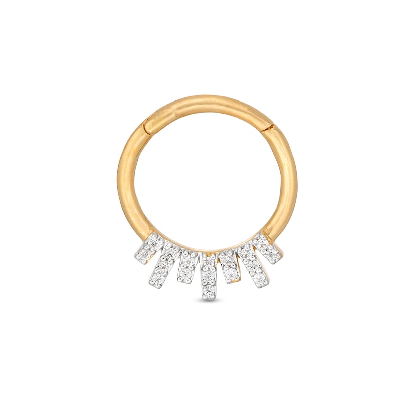 Main Image 1 of 14K Gold CZ Cartilage Hoop - 16G 3/8"