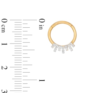 14K Gold CZ Cartilage Hoop - 16G 3/8"