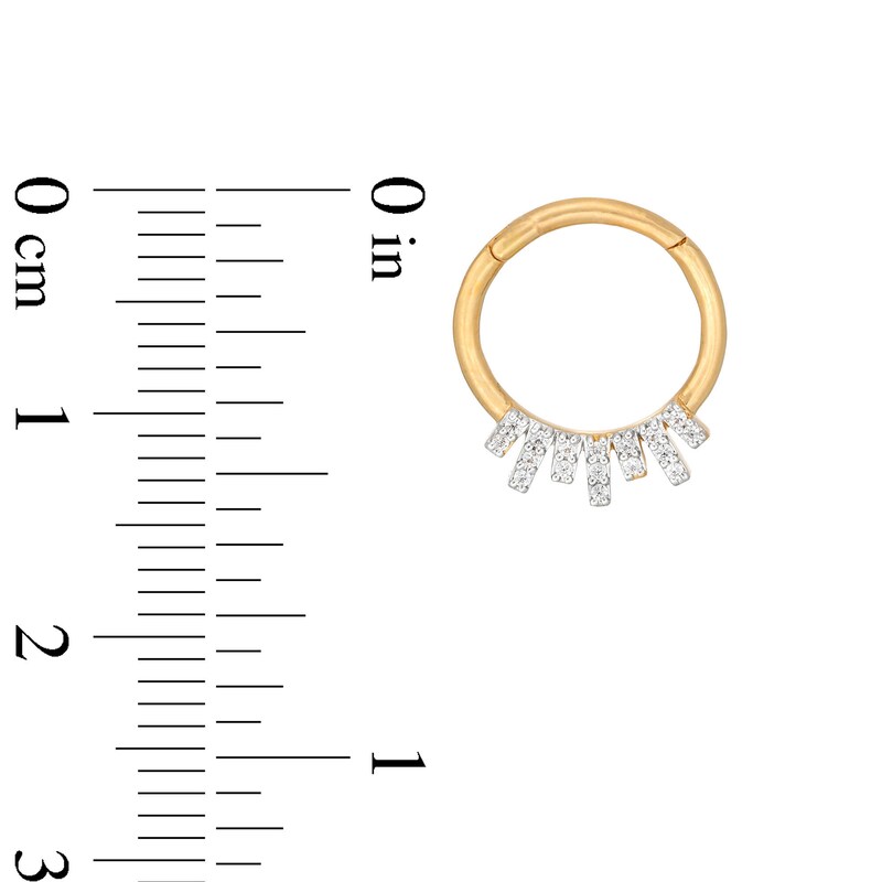 Main Image 2 of 14K Gold CZ Cartilage Hoop - 16G 3/8"