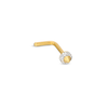 Thumbnail Image 1 of 14K Gold CZ Spike L-Shaped Nose Stud - 18G 5/16"