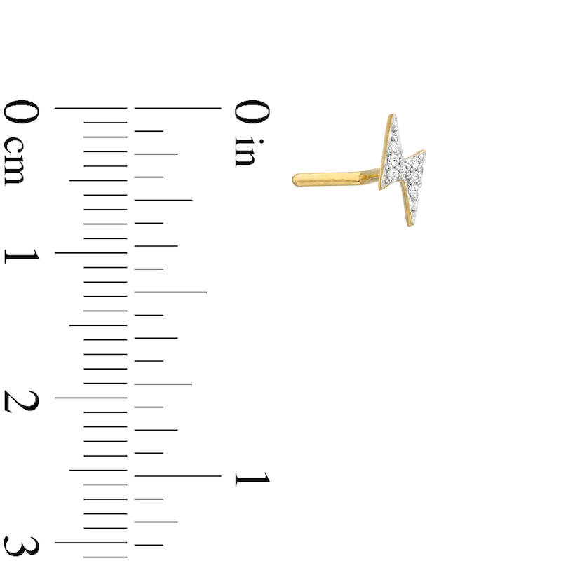 Main Image 2 of 14K Gold Lightning Bolt L-Shaped Nose Stud - 18G 5/16"