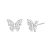 Thumbnail Image 0 of 1/10 CT. T.W. Diamond Butterfly Stud Earrings in Sterling Silver