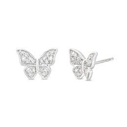 1/10 CT. T.W. Diamond Butterfly Stud Earrings in Sterling Silver