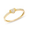 Thumbnail Image 0 of Cubic Zirconia Pavé Heart Ring in 10K Solid Gold