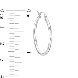 27mm Polished Hoops in 10K Hollow White Gold