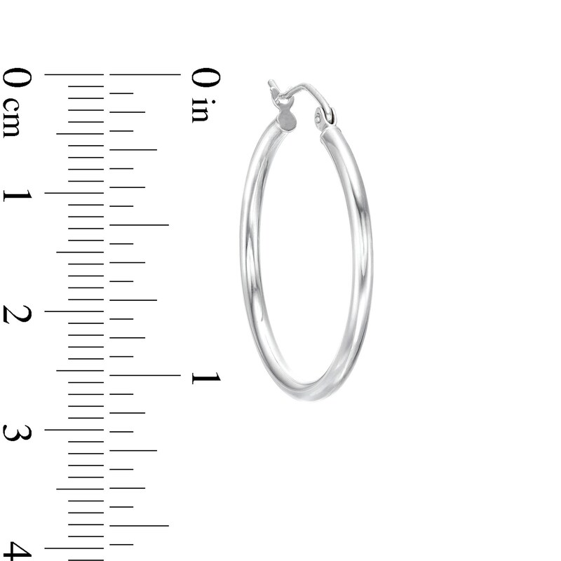 Main Image 2 of 27mm Polished Hoops in 10K Hollow White Gold