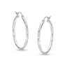 Thumbnail Image 1 of 27mm Diamond-Cut Hoops in 10K Hollow White Gold