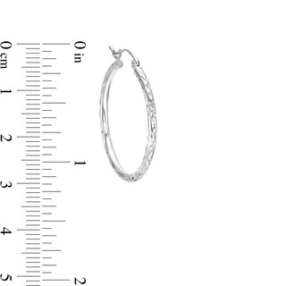 27mm Diamond-Cut Hoops in 10K Hollow White Gold