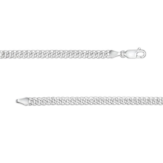 10K Solid White Gold Diamond-Cut Pavé Tight Curb Chain - 20"