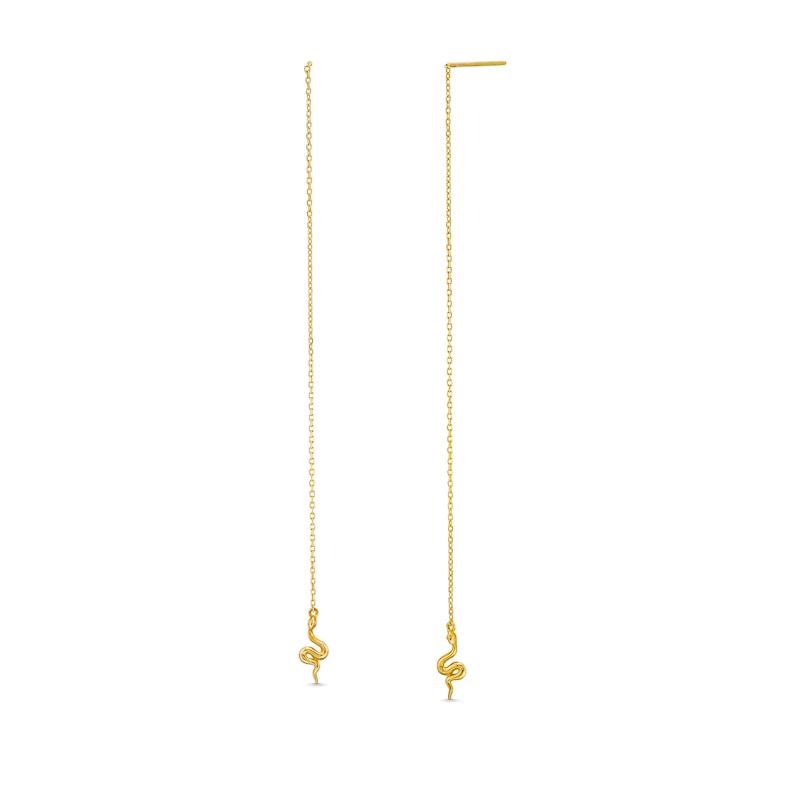 10K Semi-Solid Gold Snake Threader Earrings