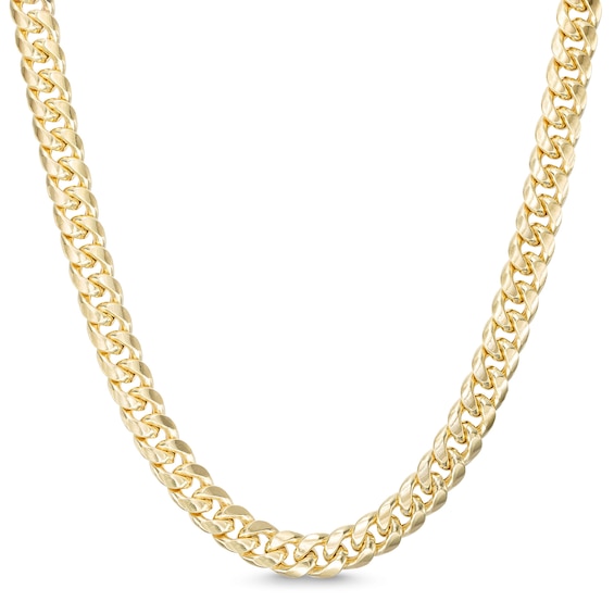 10K Semi-Solid Gold Miami Curb Chain - 18"