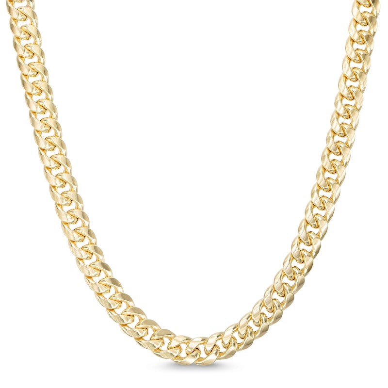 10K Semi-Solid Gold Miami Curb Chain - 18"