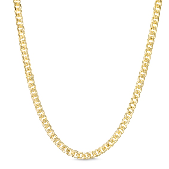 3.5mm Miami Curb Chain Necklace in 14K Semi-Solid Gold - 20"