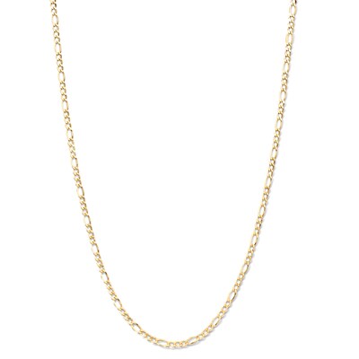 2.6mm Diamond-Cut Figaro Chain Necklace in 14K Hollow Gold - 18"