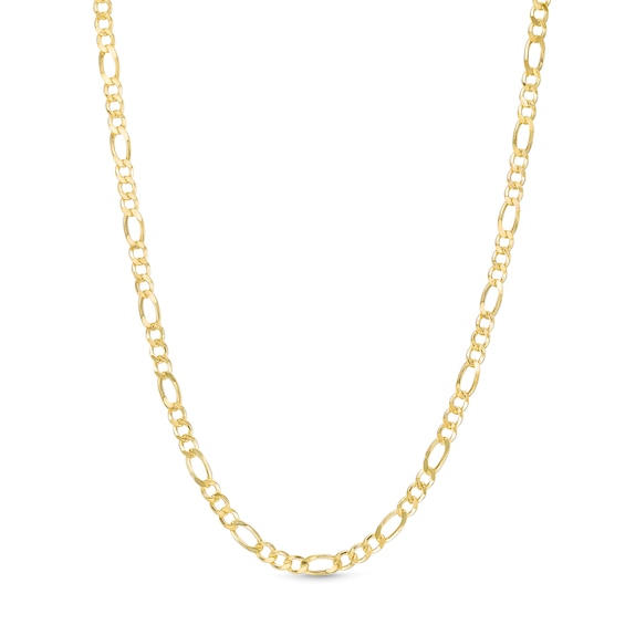 2.6mm Diamond-Cut Figaro Chain Necklace in 14K Hollow Gold - 18"