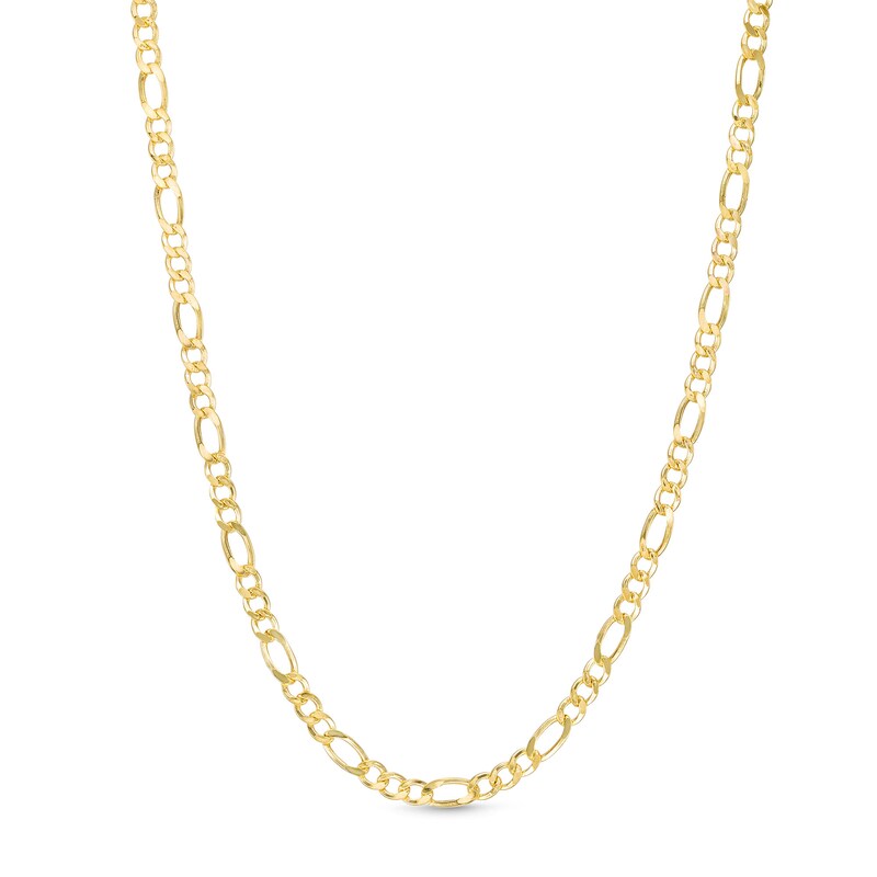 2.6mm Diamond-Cut Figaro Chain Necklace in 14K Hollow Gold - 18"