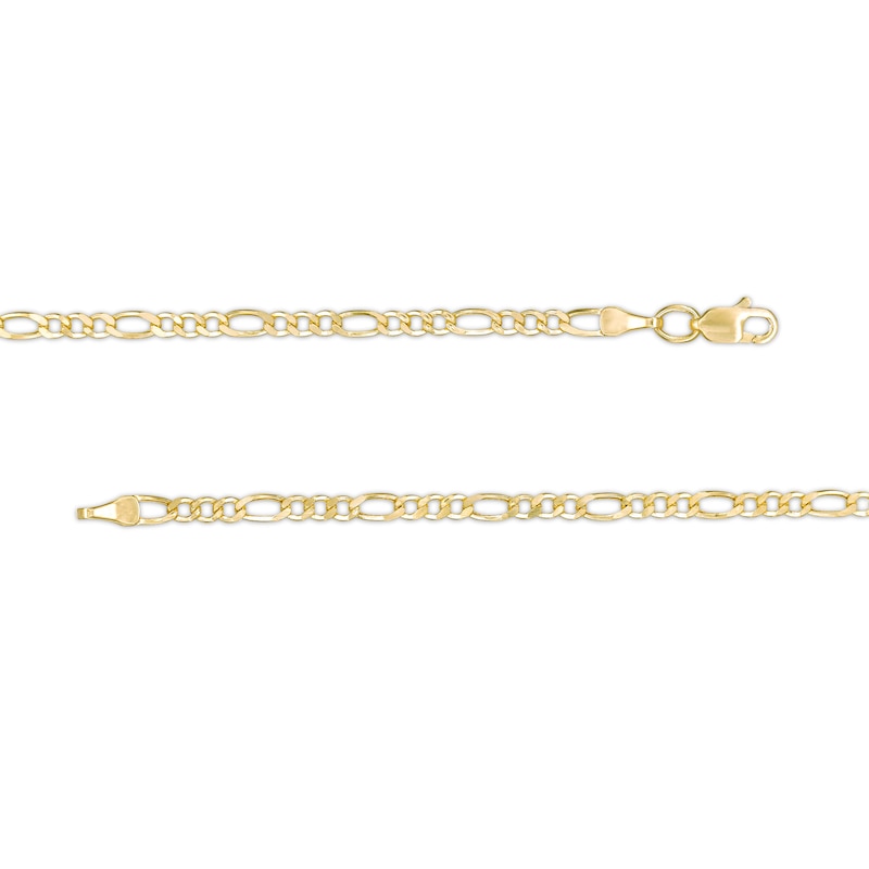 2.6mm Diamond-Cut Figaro Chain Necklace in 14K Hollow Gold - 18"