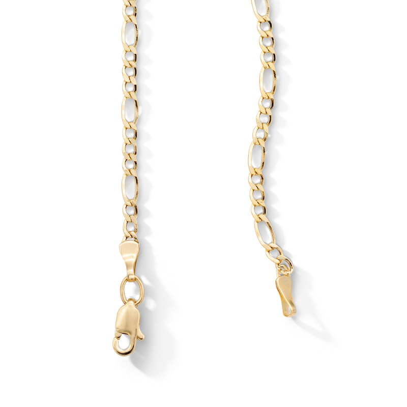 Main Image 3 of 2.6mm Diamond-Cut Figaro Chain Necklace in 14K Hollow Gold - 18"