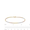 Thumbnail Image 2 of 1.85mm Diamond-Cut Crisscross Tri-Color Chain Bracelet in 10K Solid Gold - 7.5"