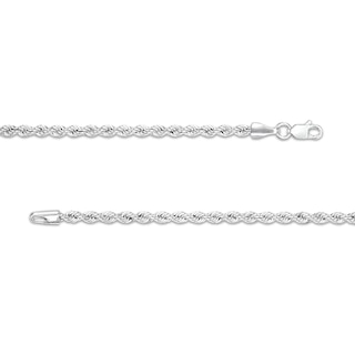 10K Hollow White Gold Rope Chain - 22"