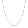 Thumbnail Image 0 of 1.85mm Diamond-Cut Crisscross Tri-Color Chain Necklace in 10K Solid Gold - 18"