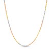 Thumbnail Image 1 of 1.85mm Diamond-Cut Crisscross Tri-Color Chain Necklace in 10K Solid Gold - 18"