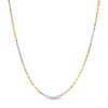 Thumbnail Image 0 of 1.85mm Diamond-Cut Crisscross Tri-Color Chain Necklace in 10K Solid Gold - 18"