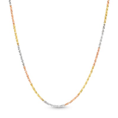 1.85mm Diamond-Cut Crisscross Tri-Color Chain Necklace in 10K Solid Gold - 18"