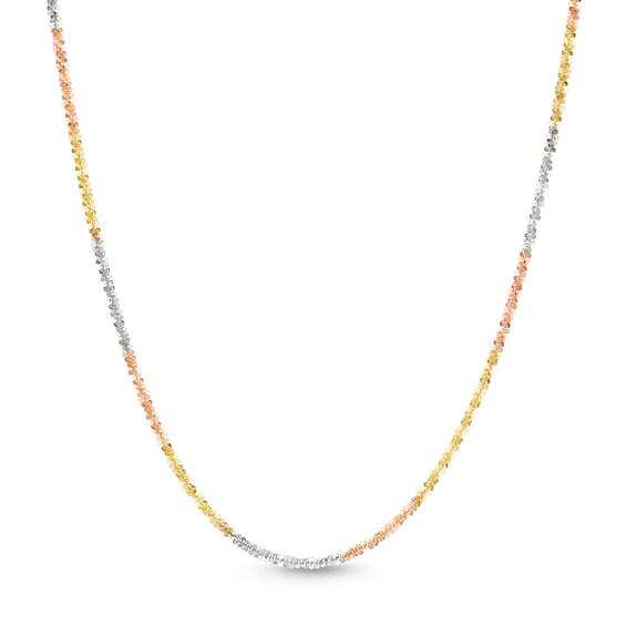 1.85mm Diamond-Cut Crisscross Tri-Color Chain Necklace in 10K Solid Gold - 18"