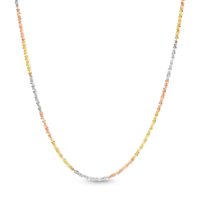 Main Image 1 of 1.85mm Diamond-Cut Crisscross Tri-Color Chain Necklace in 10K Solid Gold - 18"