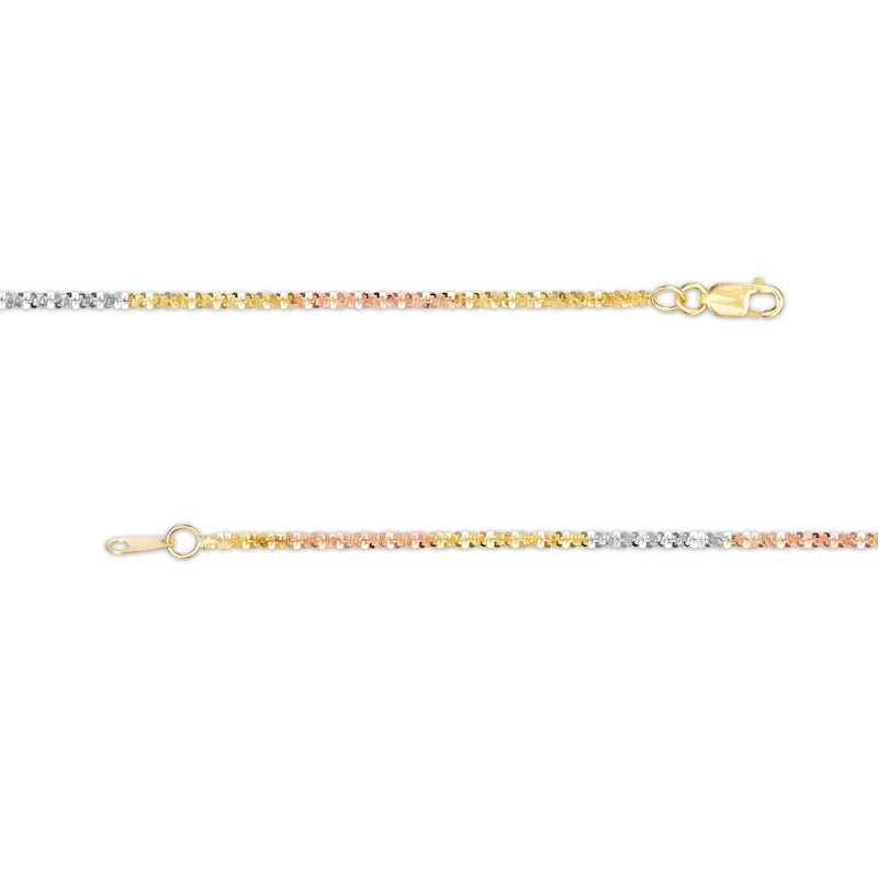 Main Image 2 of 1.85mm Diamond-Cut Crisscross Tri-Color Chain Necklace in 10K Solid Gold - 18"