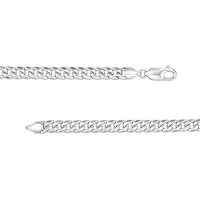 10K Semi-Solid White Gold Miami Curb Chain - 24"