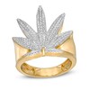 Thumbnail Image 0 of 1/20 CT. T.W. Diamond Herbal Leaf Ring in Sterling Silver with 14K Gold Plate