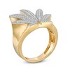Thumbnail Image 1 of 1/20 CT. T.W. Diamond Herbal Leaf Ring in Sterling Silver with 14K Gold Plate