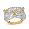 Thumbnail Image 0 of 1/20 CT. T.W. Diamond Owl Ring in Sterling Silver with 14K Gold Plate