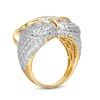Thumbnail Image 1 of 1/20 CT. T.W. Diamond Owl Ring in Sterling Silver with 14K Gold Plate