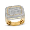 Thumbnail Image 0 of 1/10 CT. T.W. Diamond Halo Rectangle Ring in Sterling Silver with 14K Gold Plate