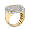 Thumbnail Image 1 of 1/10 CT. T.W. Diamond Halo Rectangle Ring in Sterling Silver with 14K Gold Plate