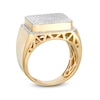 Thumbnail Image 1 of 1/10 CT. T.W. Diamond Raised Square Ring in Sterling Silver with 14K Gold Plate