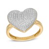 Thumbnail Image 0 of 1/20 CT. T.W. Diamond Puff Heart Ring in Sterling Silver with 14K Gold Plate