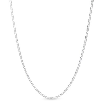 10K Hollow White Gold Valentino Chain - 18"