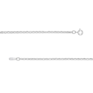 10K Hollow White Gold Valentino Chain - 18"
