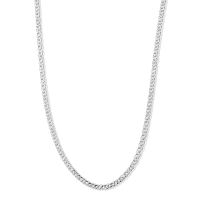 10K Hollow White Gold Rambo Chain - 20"