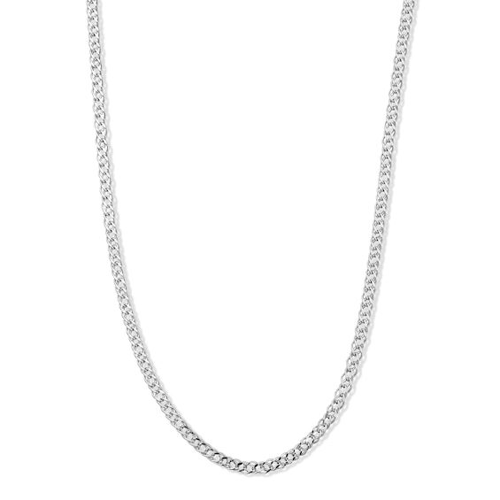 2.25mm Rambo Chain Necklace 10K Hollow White Gold - 20"