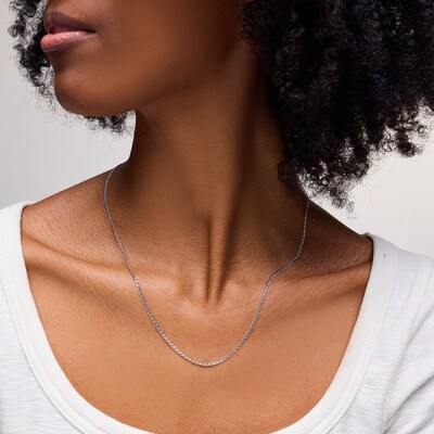 10K Hollow White Gold Rambo Chain - 20"