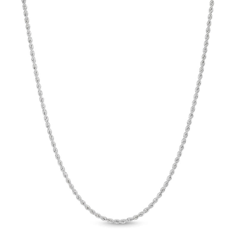 10K Hollow White Gold Rope Chain