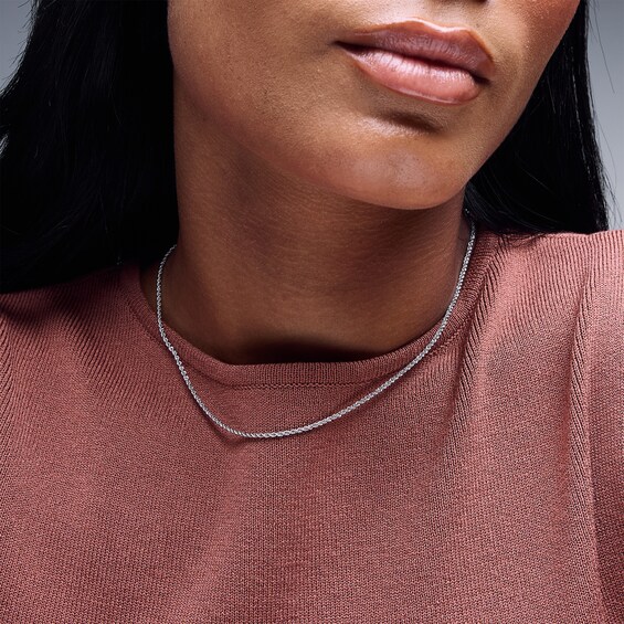 10K Hollow White Gold Rope Chain
