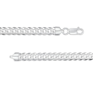 Sterling Silver Diamond-Cut Pavé Flat Curb Chain - 18"