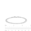 Thumbnail Image 1 of 6.82mm Diamond-Cut Pavé Flat Curb Chain Bracelet in Solid Sterling Silver - 7.5"